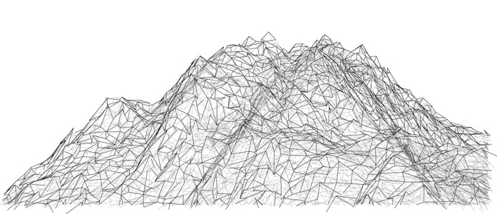 山数据线框多边形景观  3d 它制作图案土地节点插图互联网推介会框架地形爬坡网格建造背景