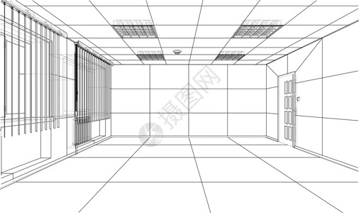 简单建筑草图室内草图  3d 它制作图案素描窗户草稿房间地面房子蓝图大厅艺术电脑背景