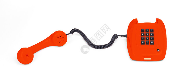 古代电话  红色灰色绳索手机渲染黑色桌子拨号按钮讲话帮助优质的高清图片素材