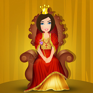 女王坐在王座上背景图片