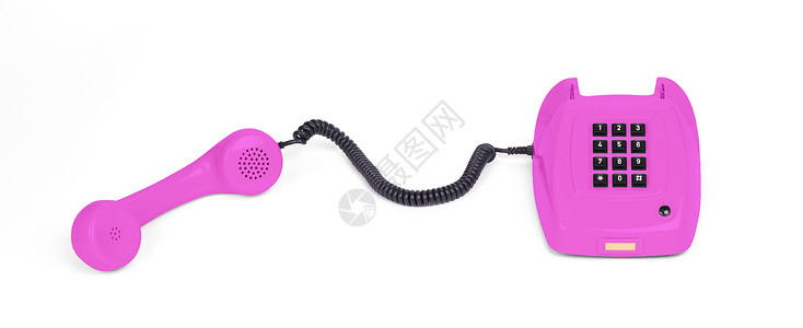 贵重电话粉笔桌子办公室耳机塑料商业粉色服务台手机黑色紫色过时的高清图片素材