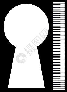 钢琴键眼音乐复制空间海报白色锁孔派对长处键盘黑色背景图片