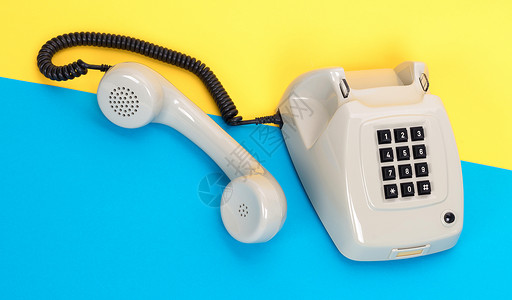 旧灰色电话商业讲话绳索渲染手机黄色黑色帮助桌子耳机单身的高清图片素材