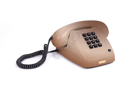 古老电话Brown商业桌子讲话手机绳索办公室拨号黑色帮助电缆设备高清图片素材