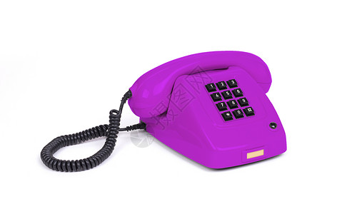 老式电话紫色讲话耳机桌子塑料手机黑色渲染灰色商业帮助象征高清图片素材
