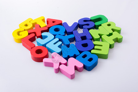 五颜六色的字母块形状听到字体学校阅读英语语法教育幼儿园语言拼写打字机打字稿高清图片素材
