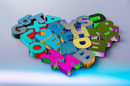 五颜六色的字母块形状听到积木公司学校教育知识字体英语学习幼儿园语言游戏高清图片素材