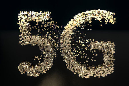 冰雪效果艺术字5G字体设计3d渲染创造力网络互联网电子产品速度信号金子立体声科学碎片背景