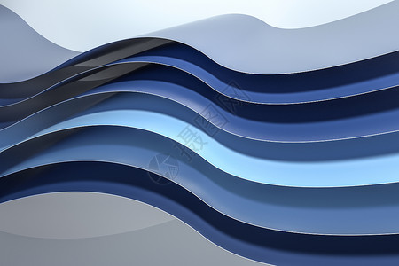 动感蓝色曲线3d 渲染曲线表面和纹理背景插图波浪状建筑学商业创造力图层线条金属艺术白色背景