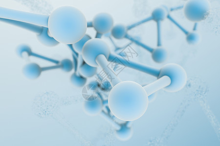具有粒子效应的 3化学公式医疗坡度遗传科学技术插图生物蓝色原子渲染背景图片