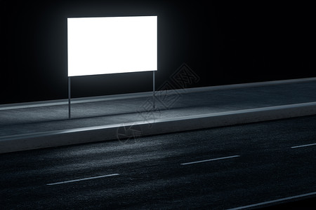 路边的 3d 渲染广告牌促销市场公告广告木板商业宣传办公室街道交通设计高清图片素材