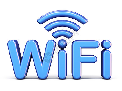 WiFi标识蓝色 WiFi 符号 3背景