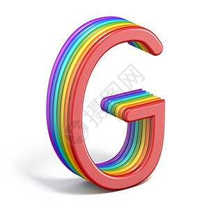 色立体彩虹字体字母 G 3背景