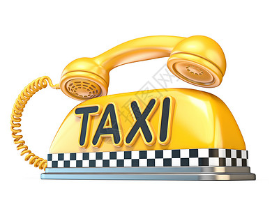 黄色出租车标志带电话听筒 3 的出租车标志民众运输渲染技术跳棋电缆服务街道反射城市背景
