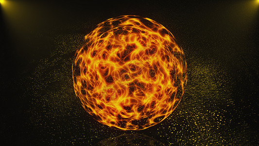 3d 抽象魔法球体在黑暗 space3d 渲染计算机生成的背景地球活力玻璃水晶力量辉光耀斑强光黑色门户网站背景