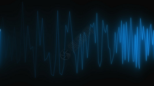声波线条具有照明心电图效果的医疗设计创意图 3d 计算机生成背景背景