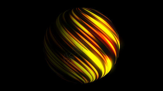 black3d 渲染背景计算机生成上带有明亮发光线的球体闪光宇宙派对艺术辉光金光旋转太空魅力航天背景图片