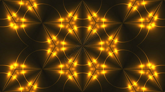 美丽的抽象万花筒分形金色光3d 渲染背景计算机生成背景艺术数学技术辐射金子几何学电脑反射作品花瓣背景图片