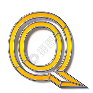 橙色金属线字体字母 Q 3背景图片