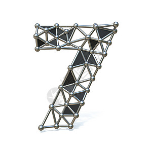 数字7素材网电线低聚黑色金属编号 7 SEVEN 3背景