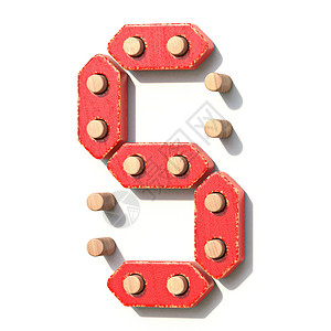 木制玩具红色数字 5 五 3背景图片