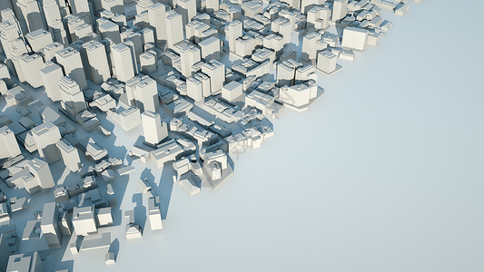 3d城市建筑白色表面上的抽象现代白色城市天际商业蓝色天线办公室绘画中心建造建筑金融背景