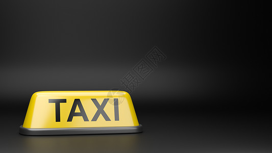 黄色出租车标志带 Copyspac 的出租车车顶招牌背景