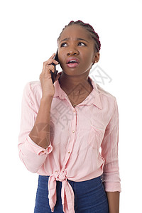 电话里的女人白色成人黑色工作室手机细胞互联网女孩技术微笑女性高清图片素材