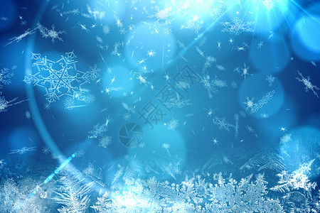 蓝雪片模式设计计算机插图绘图雪花水晶蓝色背景图片