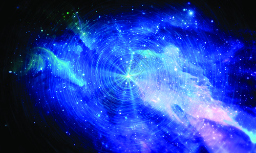 星云空间抽象背景 宇宙科学介绍概念天文学蓝色天空星云插图紫色星座艺术场地墙纸背景图片