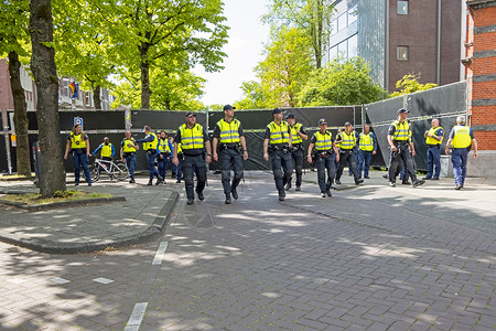 警察日灯箱荷兰阿姆斯特丹 - 2019年5月16日 来自网上的警察背景
