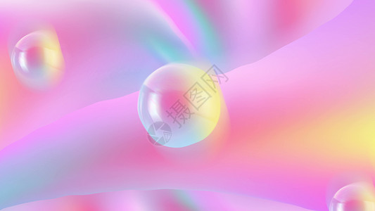 光球气泡空气浪漫或春天背景中带有美丽光球的柔和抽象 3d 渲染背景悬浮推介会艺术海报气泡运动圆圈创造力阳光电脑背景