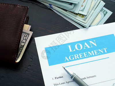 贷款协议申请书和填充笔抵押高清图片素材
