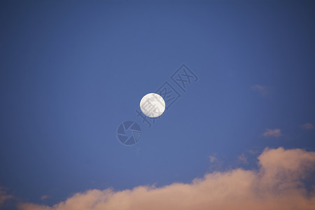 治愈梦幻月球满月在蓝色天空中 有云彩科学数字行星黑色天文卫星月光星星海景魔法背景
