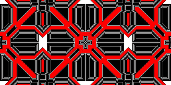 红黑无缝 Techno 线条图案 未来几何背景 激光技术设计纹理背景图片