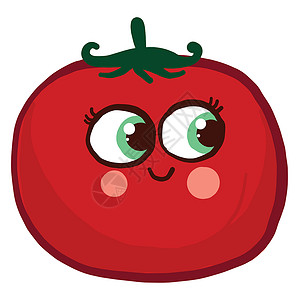 西红柿图标快乐番茄 插图 白底矢量背景