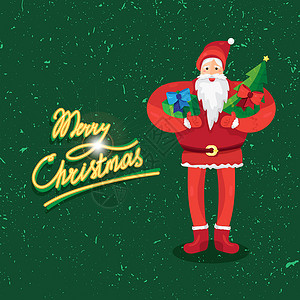 圣诞老人的礼物圣诞圣诞老人传统礼物新年刻字问候语书法庆典乐趣快乐卡通片背景