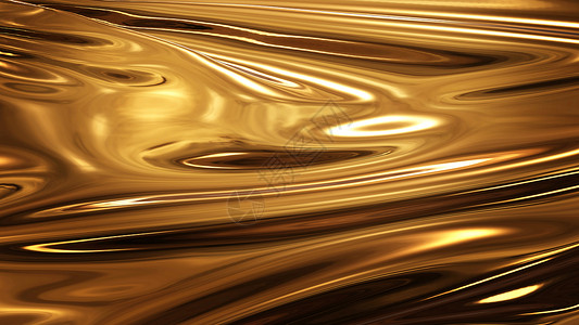 金色波浪边框具有波浪奢侈品的金色流体光滑抽象背景布料材料奢华液体漩涡金子曲线美丽背景