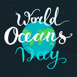 世界海洋日海报世界海洋日环境生活刻字生物学安全行星地球健康庆典生物背景