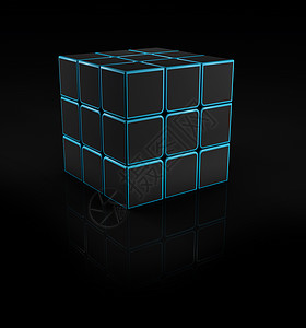 蓝色立体盒子立方体的 3d 渲染可用于业务概念教育剪切路径包括背景
