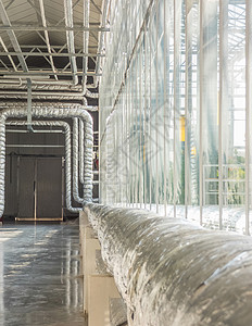 工业管道和发动机活力生产力量车站植物制造业金属管子水泵玻璃纤维绝缘高清图片素材