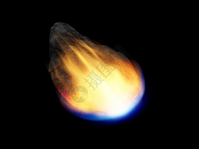 启示录深空中发光的小行星轨道星星世界天空火球碰撞宇宙星系震惊烧伤背景