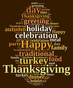 感恩节插图季节庆典假期派对家庭横幅火鸡问候语食物背景图片