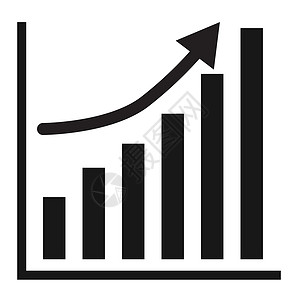 矢量增长进度黑色箭头 惠特业务图图标金融统计网络报告市场酒吧插图进步生长商业背景图片