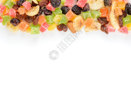 混合水果背景白底的干果列营养团体桌子水果榛子宏观食物框架橙子甜点背景