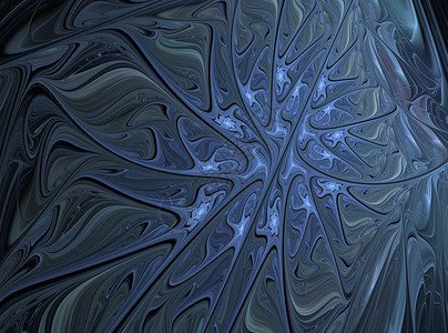 美丽的分形花 冬天雪霜背景装饰科学活力风格电脑玻璃蓝色裂痕树叶艺术品背景图片