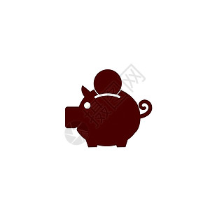 省钱图标白色背景上的存钱罐图标 省钱硬币金融货币小猪陶瓷盒子绘画投资银行业制品背景