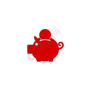 省钱图标白色背景上的存钱罐图标 省钱商业陶瓷货币金融投资安全储蓄银行现金小猪背景