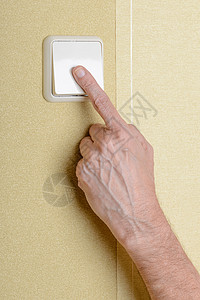 开灯活力力量正方形家庭服务男人开关手指按钮塑料高清图片