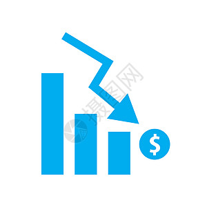 图标图形条形图 条形图下降 图表图标 平面样式 通道库存阴影统计数据生长危机金融利润成功市场背景